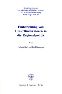 Einbeziehung von Umweltindikatoren in die Regionalpolitik._cover