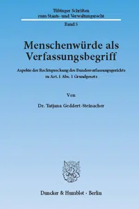 Menschenwürde als Verfassungsbegriff._cover