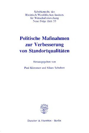 Politische Maßnahmen zur Verbesserung von Standortqualitäten.