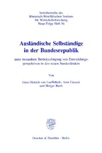 Ausländische Selbständige in der Bundesrepublik_cover