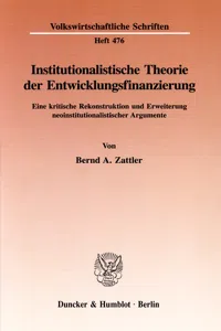 Institutionalistische Theorie der Entwicklungsfinanzierung._cover