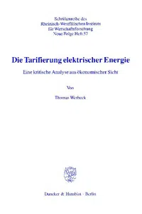 Die Tarifierung elektrischer Energie._cover