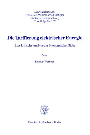 Die Tarifierung elektrischer Energie.