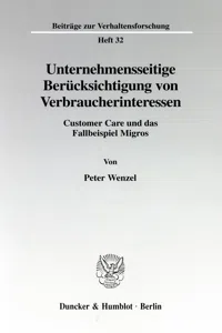 Unternehmensseitige Berücksichtigung von Verbraucherinteressen._cover