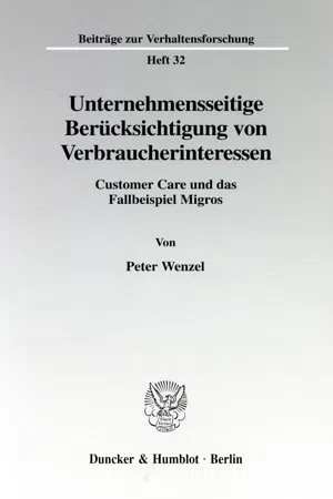 Unternehmensseitige Berücksichtigung von Verbraucherinteressen.