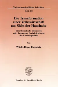 Die Transformation einer Volkswirtschaft aus Sicht der Haushalte._cover