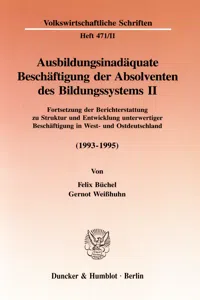 Ausbildungsinadäquate Beschäftigung der Absolventen des Bildungssystems II._cover