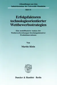 Erfolgsfaktoren technologieorientierter Wettbewerbsstrategien._cover