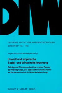 Umwelt und empirische Sozial- und Wirtschaftsforschung._cover