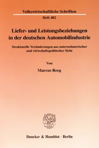 Liefer- und Leistungsbeziehungen in der deutschen Automobilindustrie._cover