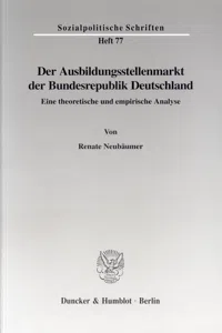 Der Ausbildungsstellenmarkt der Bundesrepublik Deutschland._cover