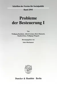 Probleme der Besteuerung I._cover