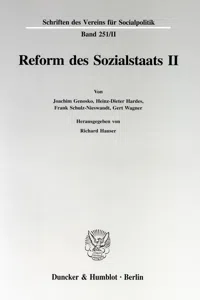 Reform des Sozialstaats II._cover