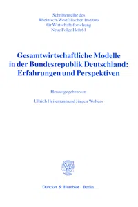 Gesamtwirtschaftliche Modelle in der Bundesrepublik Deutschland: Erfahrungen und Perspektiven._cover