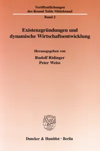 Existenzgründungen und dynamische Wirtschaftsentwicklung._cover