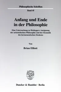 Anfang und Ende in der Philosophie._cover