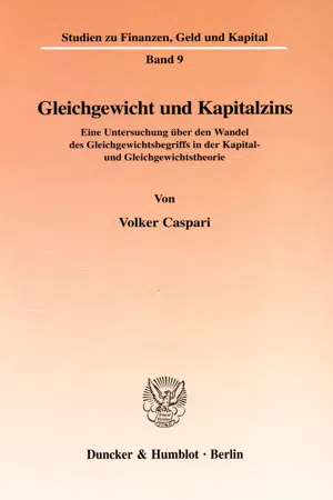 Gleichgewicht und Kapitalzins.