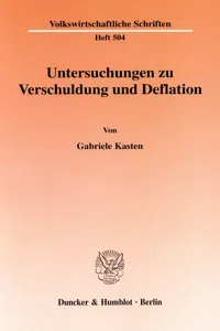 Untersuchungen zu Verschuldung und Deflation._cover