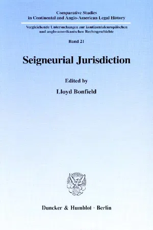 Seigneurial Jurisdiction.