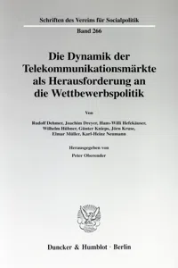 Die Dynamik der Telekommunikationsmärkte als Herausforderung an die Wettbewerbspolitik._cover