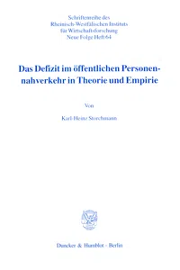 Das Defizit im öffentlichen Personennahverkehr in Theorie und Empirie._cover