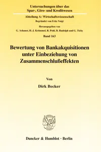 Bewertung von Bankakquisitionen unter Einbeziehung von Zusammenschlußeffekten._cover