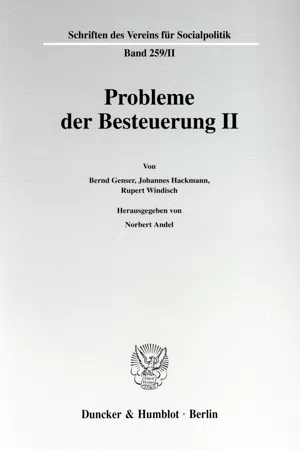 Probleme der Besteuerung II.