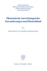 Ökonomische Auswirkungen der Zuwanderungen nach Deutschland._cover