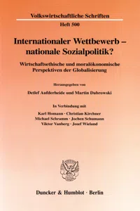 Internationaler Wettbewerb - nationale Sozialpolitik?_cover