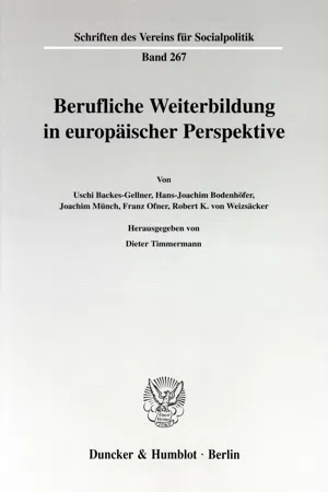 Berufliche Weiterbildung in europäischer Perspektive.