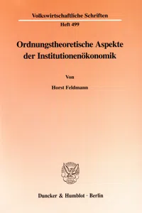 Ordnungstheoretische Aspekte der Institutionenökonomik._cover