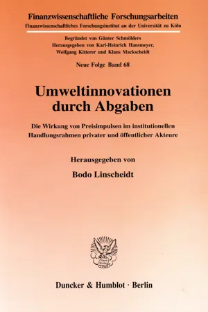 Umweltinnovationen durch Abgaben.