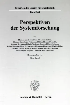 Perspektiven der Systemforschung.