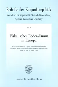 Fiskalischer Föderalismus in Europa._cover