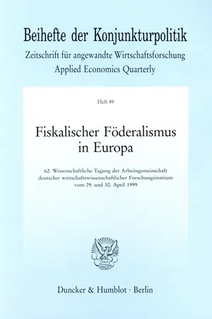 Fiskalischer Föderalismus in Europa.