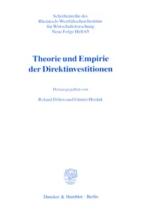 Theorie und Empirie der Direktinvestitionen._cover