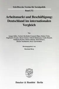 Arbeitsmarkt und Beschäftigung: Deutschland im internationalen Vergleich._cover