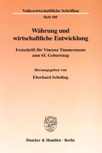 Währung und wirtschaftliche Entwicklung._cover