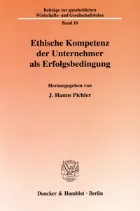 Ethische Kompetenz der Unternehmer als Erfolgsbedingung._cover