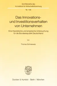 Das Innovations- und Investitionsverhalten von Unternehmen._cover