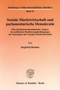 Soziale Marktwirtschaft und parlamentarische Demokratie._cover