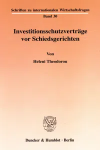 Investitionsschutzverträge vor Schiedsgerichten._cover