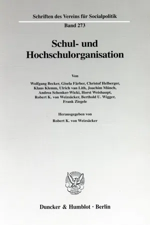 Schul- und Hochschulorganisation.