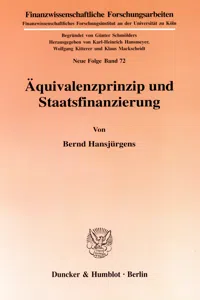 Äquivalenzprinzip und Staatsfinanzierung._cover