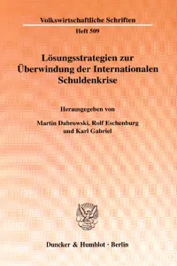 Lösungsstrategien zur Überwindung der Internationalen Schuldenkrise._cover