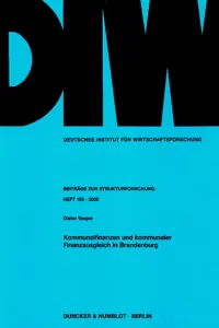 Kommunalfinanzen und kommunaler Finanzausgleich in Brandenburg._cover