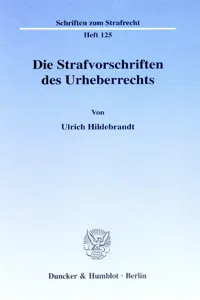 Die Strafvorschriften des Urheberrechts._cover