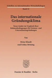 Das Internationale Gründungsklima._cover