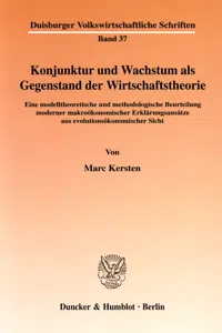 Konjunktur und Wachstum als Gegenstand der Wirtschaftstheorie._cover