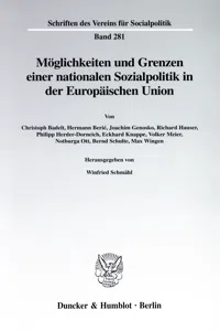 Möglichkeiten und Grenzen einer nationalen Sozialpolitik in der Europäischen Union._cover